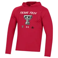 Under Armour Texas Tech Red Raiders 2023 On Court Bench Shooting T-shirt à capuche manches longues rouge