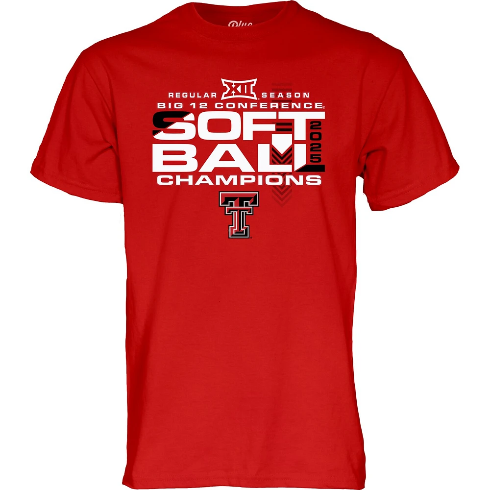 Unisex Blue 84 Red Texas Tech Raiders 2025 Big 12 Softball Regular Season Champions T-Shirt