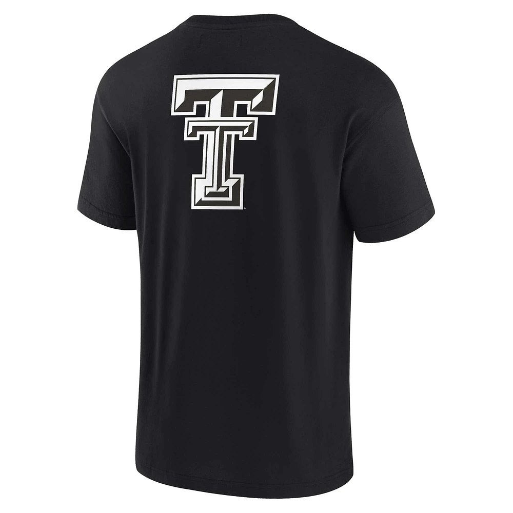 T-shirt unisexe Fanatics noir Texas Tech Red Raiders Elements super doux à manches courtes