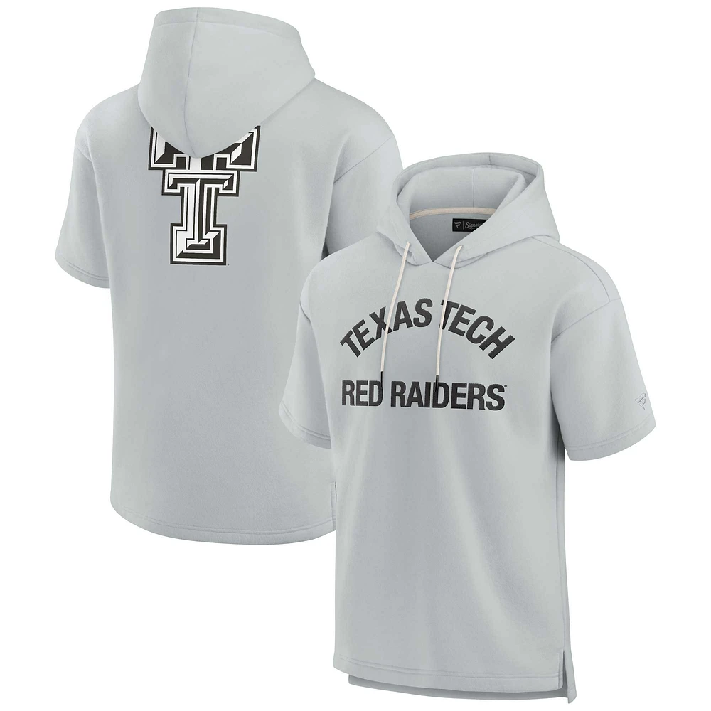 Unisex Fanatics Gray Texas Tech Red Raiders Elements Super Soft Fleece Short Sleeve Pullover Hoodie