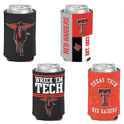 WinCraft Texas Tech Red Raiders 4-Pack 12oz. Ensemble refroidisseur de canettes