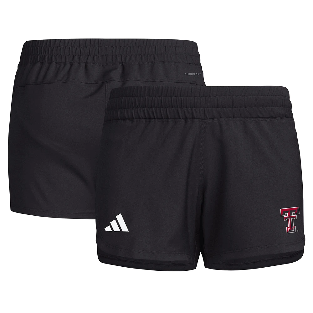 Short tissé adidas noir Texas Tech Red Raiders Sideline AEROREADY pour femme