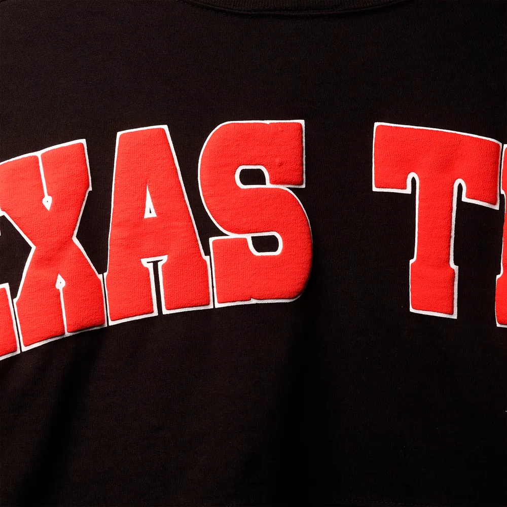 Women's Black Texas Tech Red Raiders Laurels Crop Long Sleeve T-Shirt