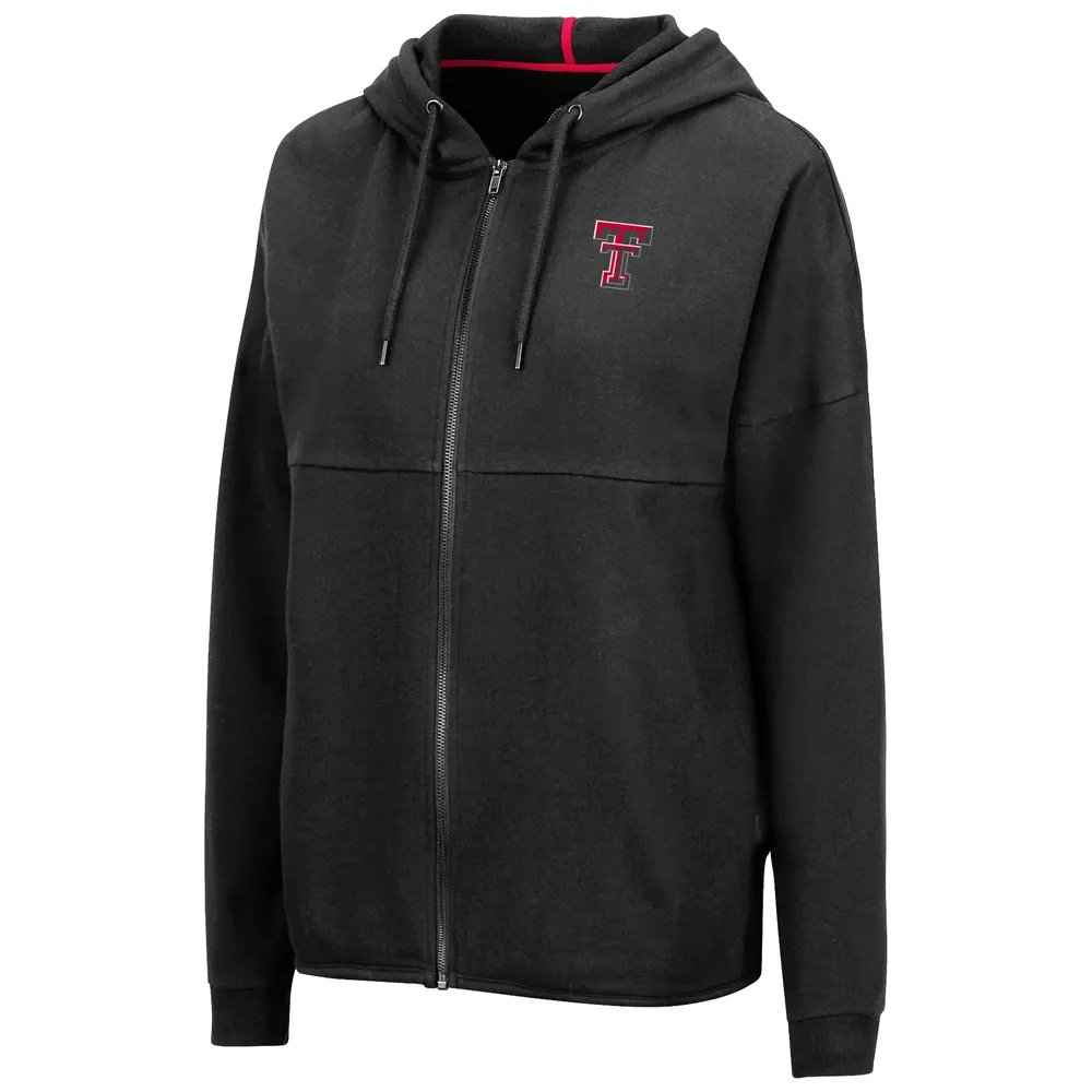 Sweat à capuche Colosseum Black Texas Tech Red Raiders 2-Hit Full-Zip pour femme