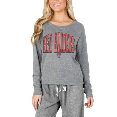 Texas Tech Red Raiders Concepts Sport Women's Mainstream Terry Long Sleeve T-Shirt - Gray