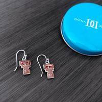 Women's Dayna Designs Texas Tech Red Raiders Silver Enamel Dangle Earrings