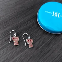 Women's Dayna Designs Texas Tech Red Raiders Silver Enamel Dangle Earrings