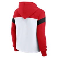 Women's Fanatics  White/Red Texas Tech Red Raiders Primary Logo Pullover Hoodie