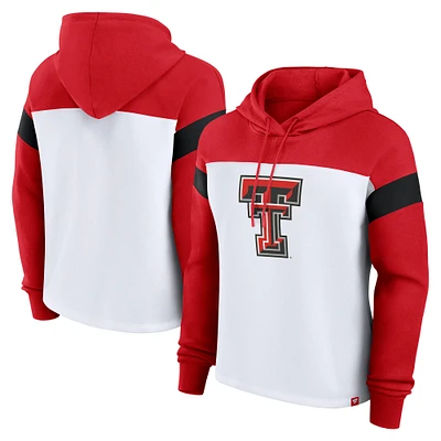 Women's Fanatics  White/Red Texas Tech Red Raiders Primary Logo Pullover Hoodie