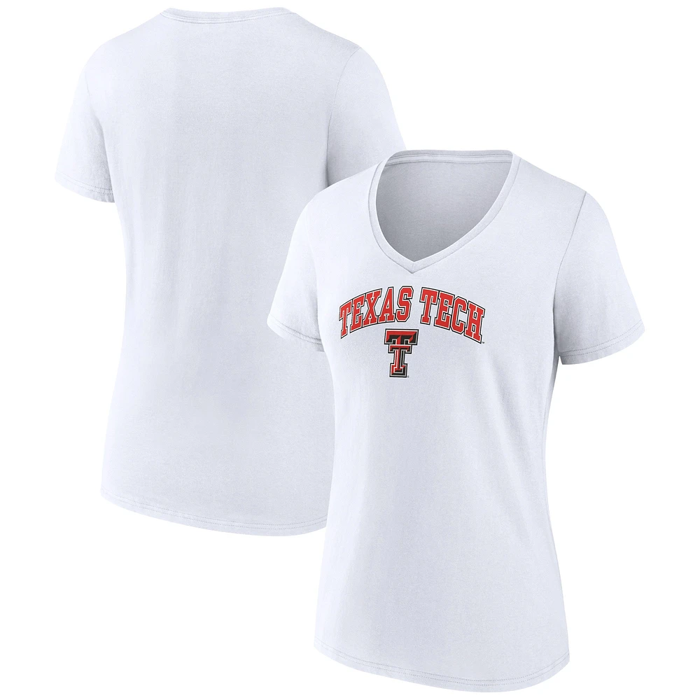 T-shirt à col en V pour femme Fanatics Texas Tech Red Raiders Campus