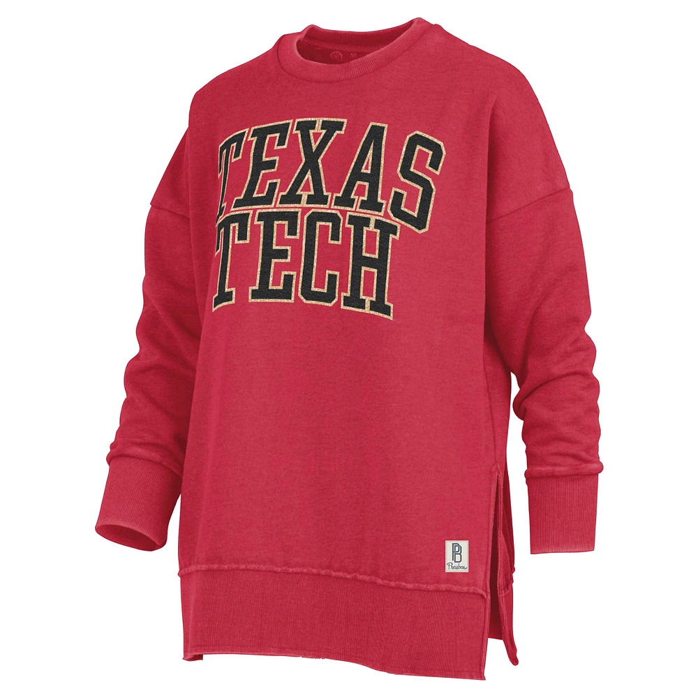 T-shirt surdimensionné Pressbox Red Texas Tech Raiders Stone Gala pour femmes