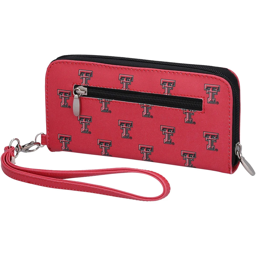 Portefeuille à poignet zippé Texas Tech Red Raiders pour femme