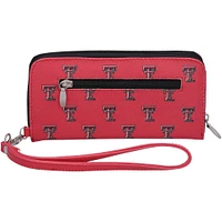 Portefeuille à poignet zippé Texas Tech Red Raiders pour femme