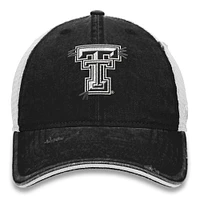 Casquette de camionneur à pression Radiant Red Raiders Texas Tech noire/blanche Top of the World pour femme