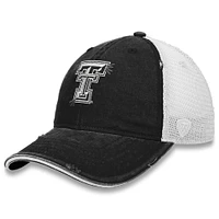 Women's Top of the World Black/White Texas Tech Red Raiders Radiant Trucker Snapback Hat