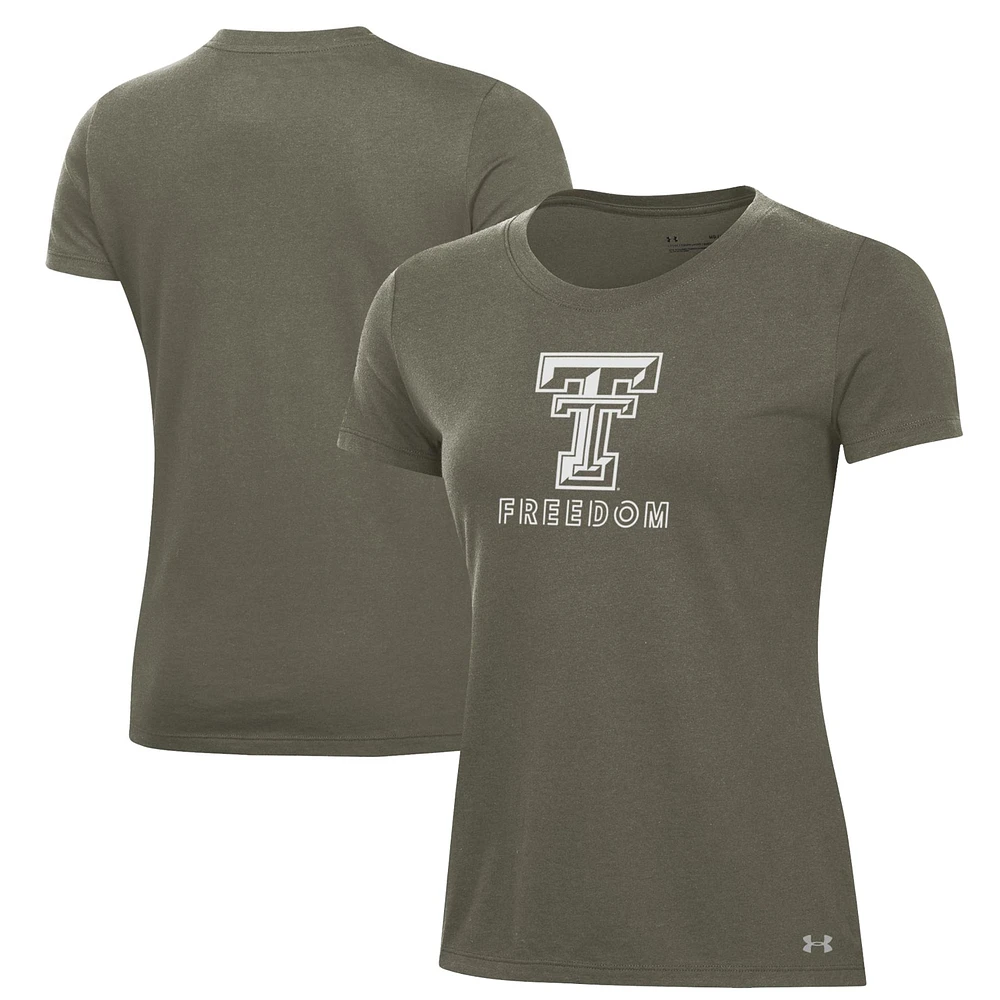 T-shirt Under Armour Texas Tech Red Raiders Freedom Performance pour femme