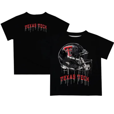 Texas Tech Red Raiders Youth Team Logo Dripping Helmet T-Shirt