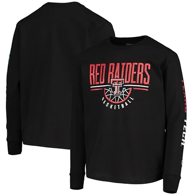 T-shirt à manches longues de basketball Texas Tech Red Raiders Champion pour jeunes, noir