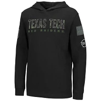 T-shirt à capuche manches longues pour jeune Colosseum Texas Tech Red Raiders OHT Military Appreciation Tango