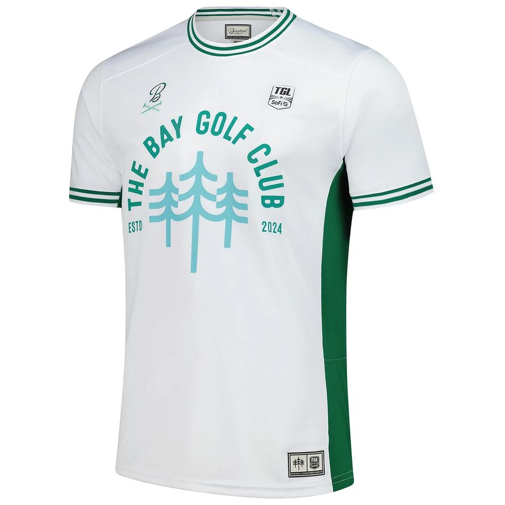 Maillot de Golf pour homme Barstool Blanc/Vert The Bay Club TGL Team