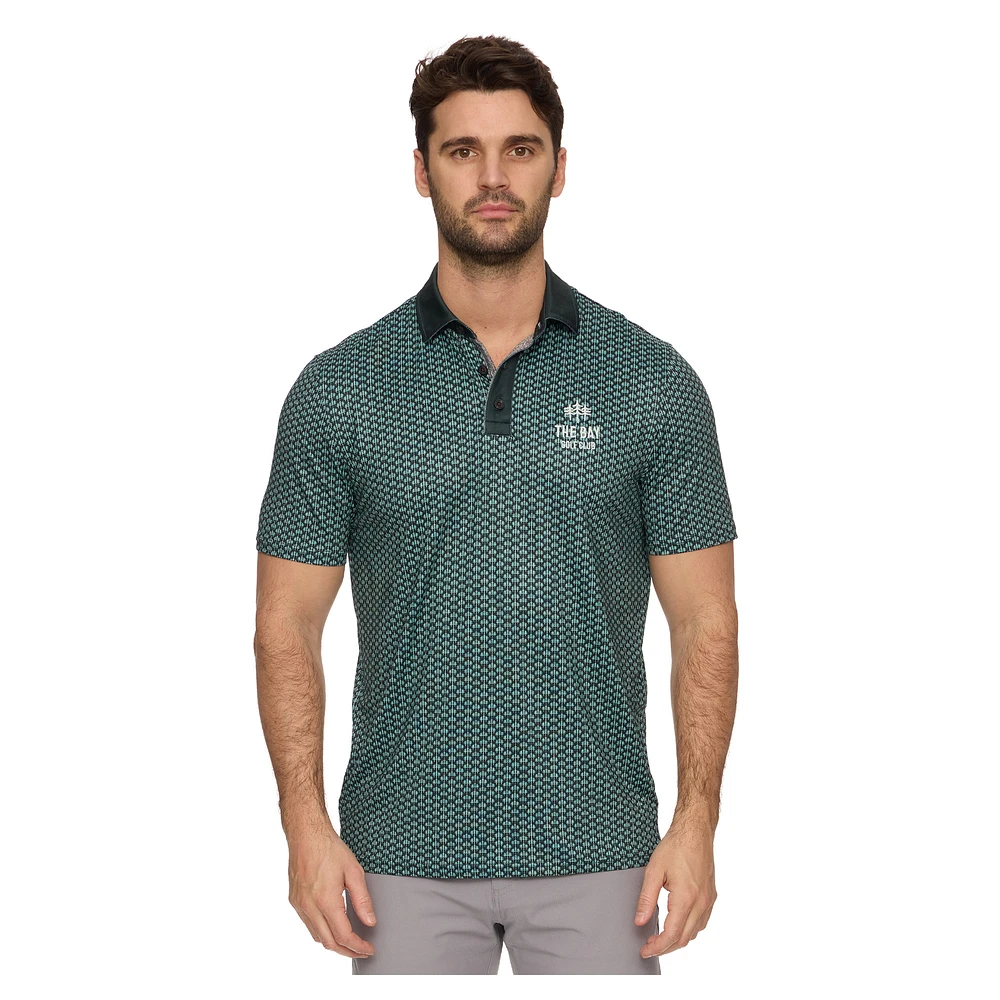 Men's Flag & Anthem  Green The Bay Golf Club All-Over Logo Polo
