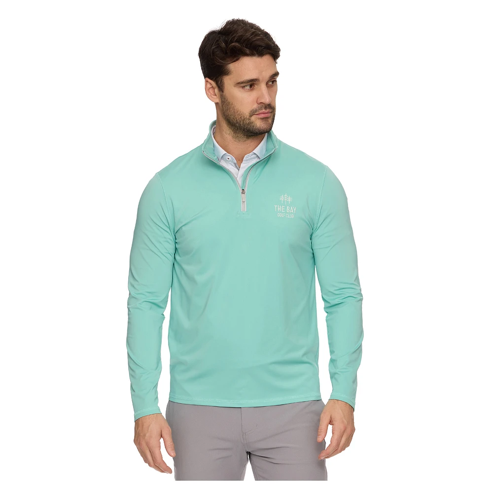 Men's Flag & Anthem  Light Green The Bay Golf Club Journey Performance Quarter-Zip Pullover