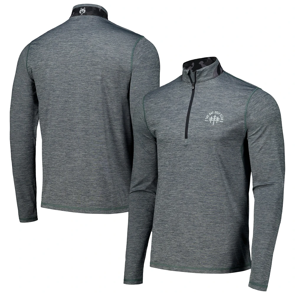 Men's Greyson Clothiers Heather Green The Bay Golf Club Guide Sport Performance Quarter-Zip Pullover