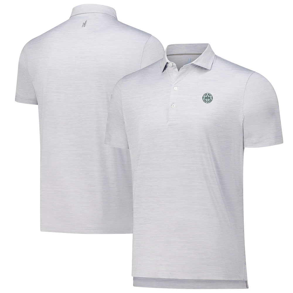 Polo performance poids plume uni Huron de Johnnie-O Gray The Bay Golf Club pour homme