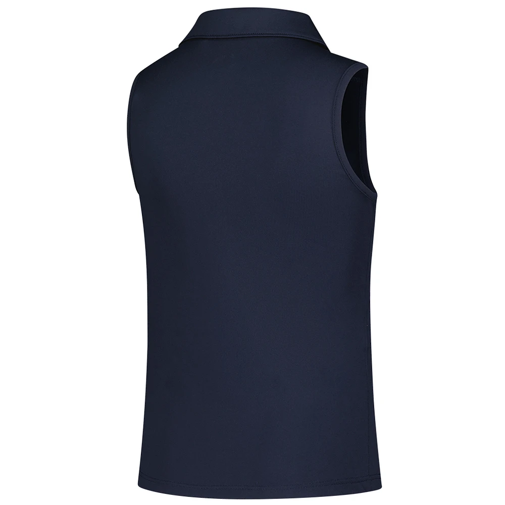Girl's Youth Puma  Navy The Charles Schwab Challenge Piped Cloudspun Sleeveless Polo
