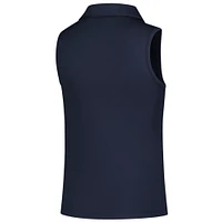 Girl's Youth Puma  Navy The Charles Schwab Challenge Piped Cloudspun Sleeveless Polo