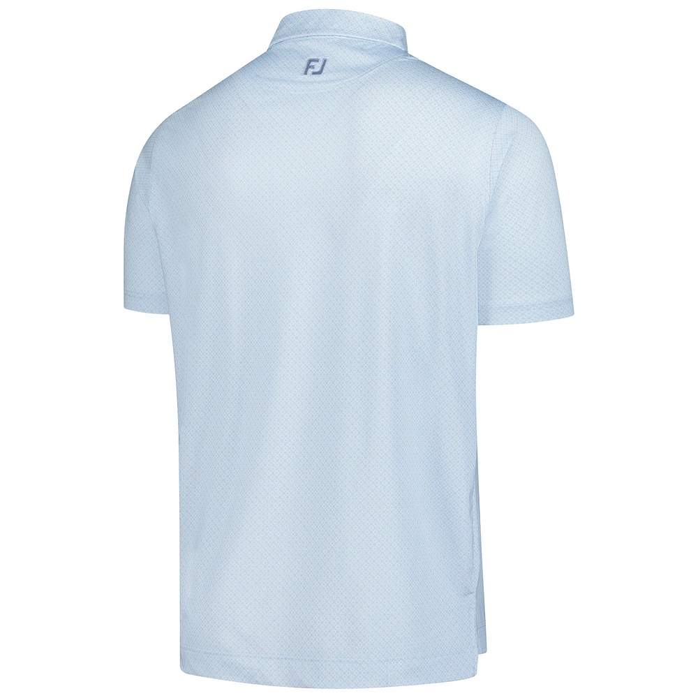 Men's FootJoy  Light Blue The Charles Schwab Challenge ProDry Loop Print Lisle Polo