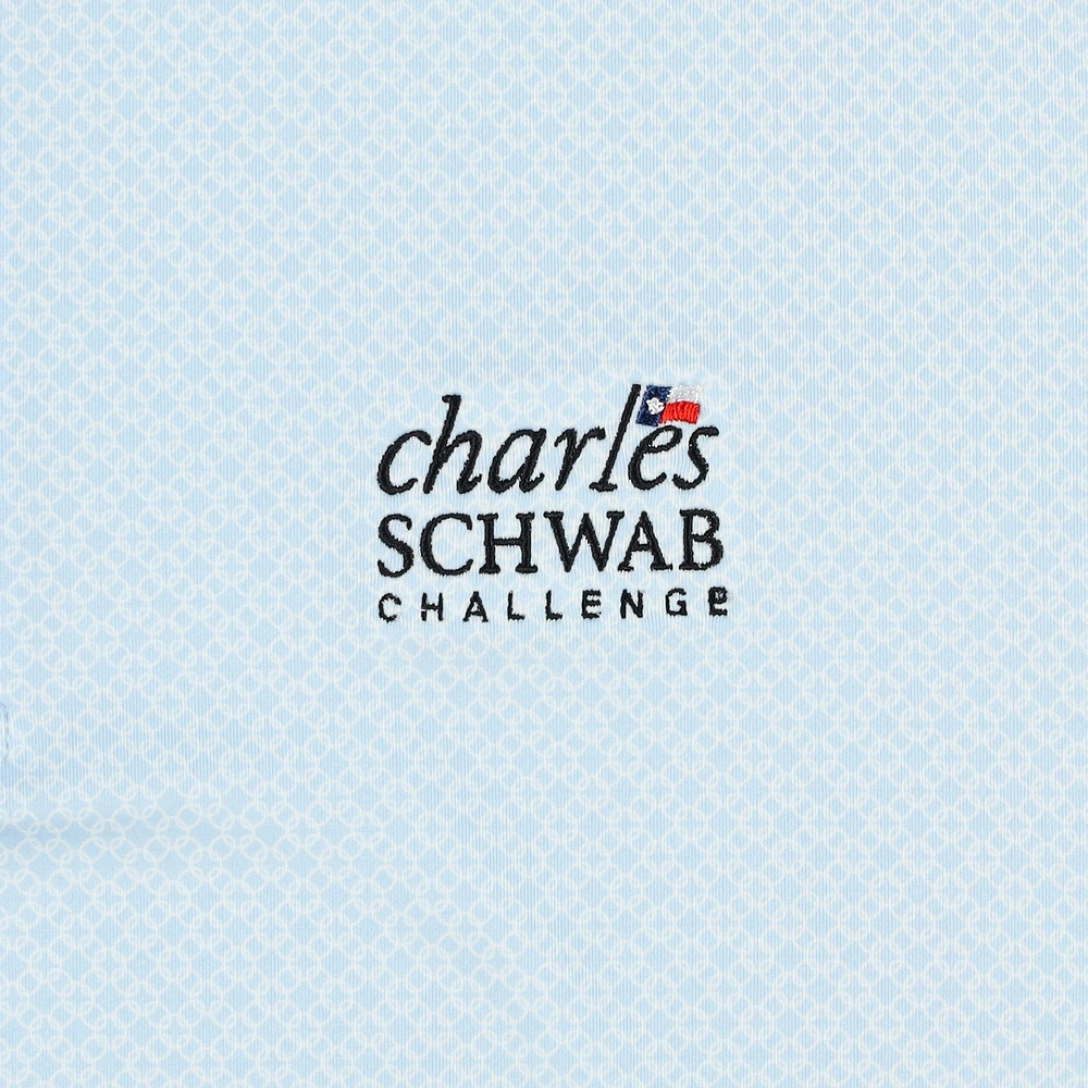 Men's FootJoy  Light Blue The Charles Schwab Challenge ProDry Loop Print Lisle Polo