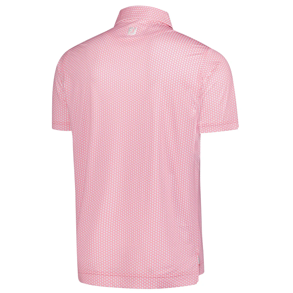 Men's FootJoy  Pink The Charles Schwab Challenge ProDry Houndstooth Geo Lisle Polo