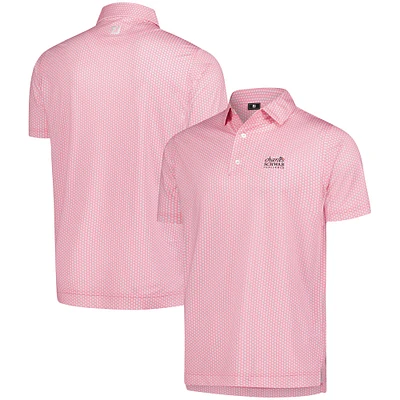 Men's FootJoy  Pink The Charles Schwab Challenge ProDry Houndstooth Geo Lisle Polo