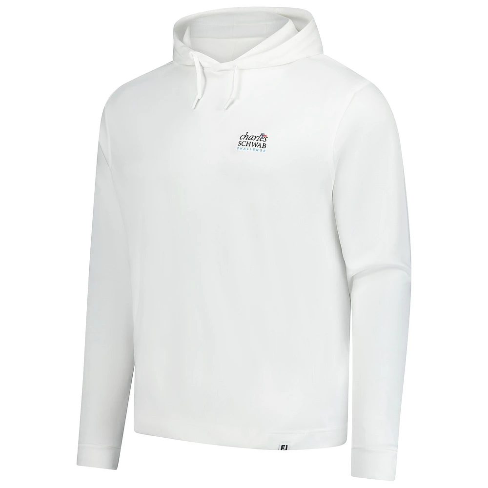 Sweat à capuche blanc The Charles Schwab Challenge de FootJoy pour homme