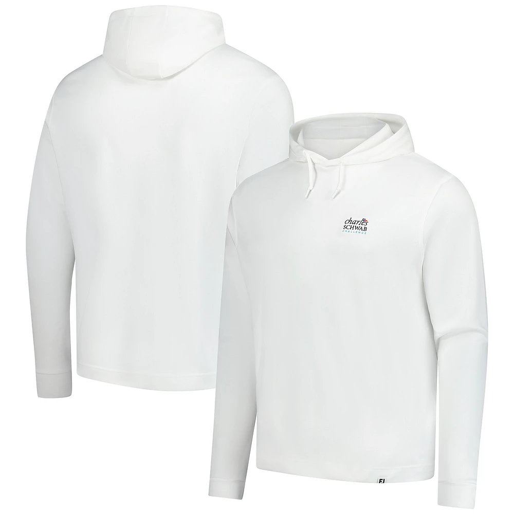 Sweat à capuche blanc The Charles Schwab Challenge de FootJoy pour homme