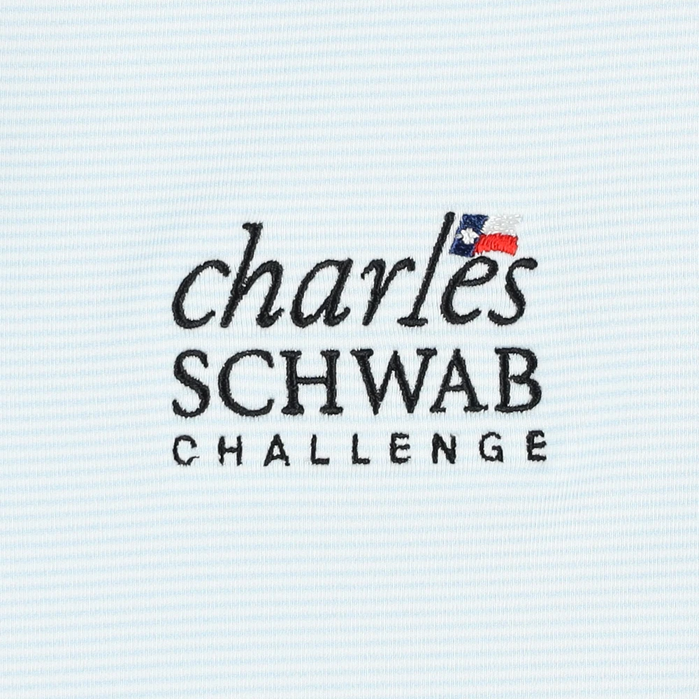 Women's FootJoy  Light Blue/Navy The Charles Schwab Challenge Raglan Quarter-Zip Pullover