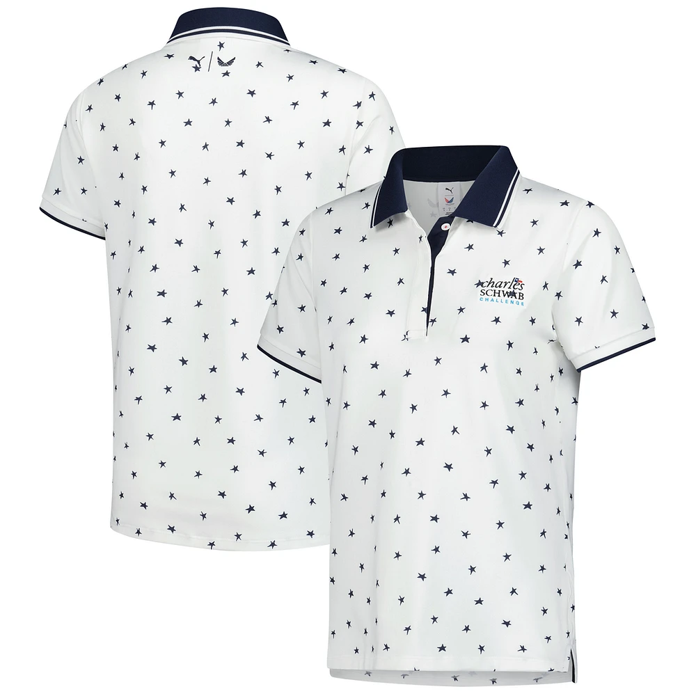 Polo Puma blanc The Charles Schwab Challenge Dancing Stars pour femme