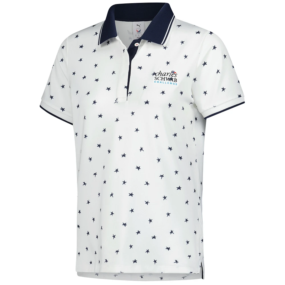 Polo Puma blanc The Charles Schwab Challenge Dancing Stars pour femme