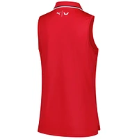 Women's Puma x Volition  Red The Charles Schwab Challenge Tipped Mattr Sleeveless Polo