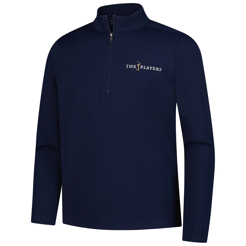 Boy's Youth Under Armour  Navy THE PLAYERS Pique Half-Zip Pullover
