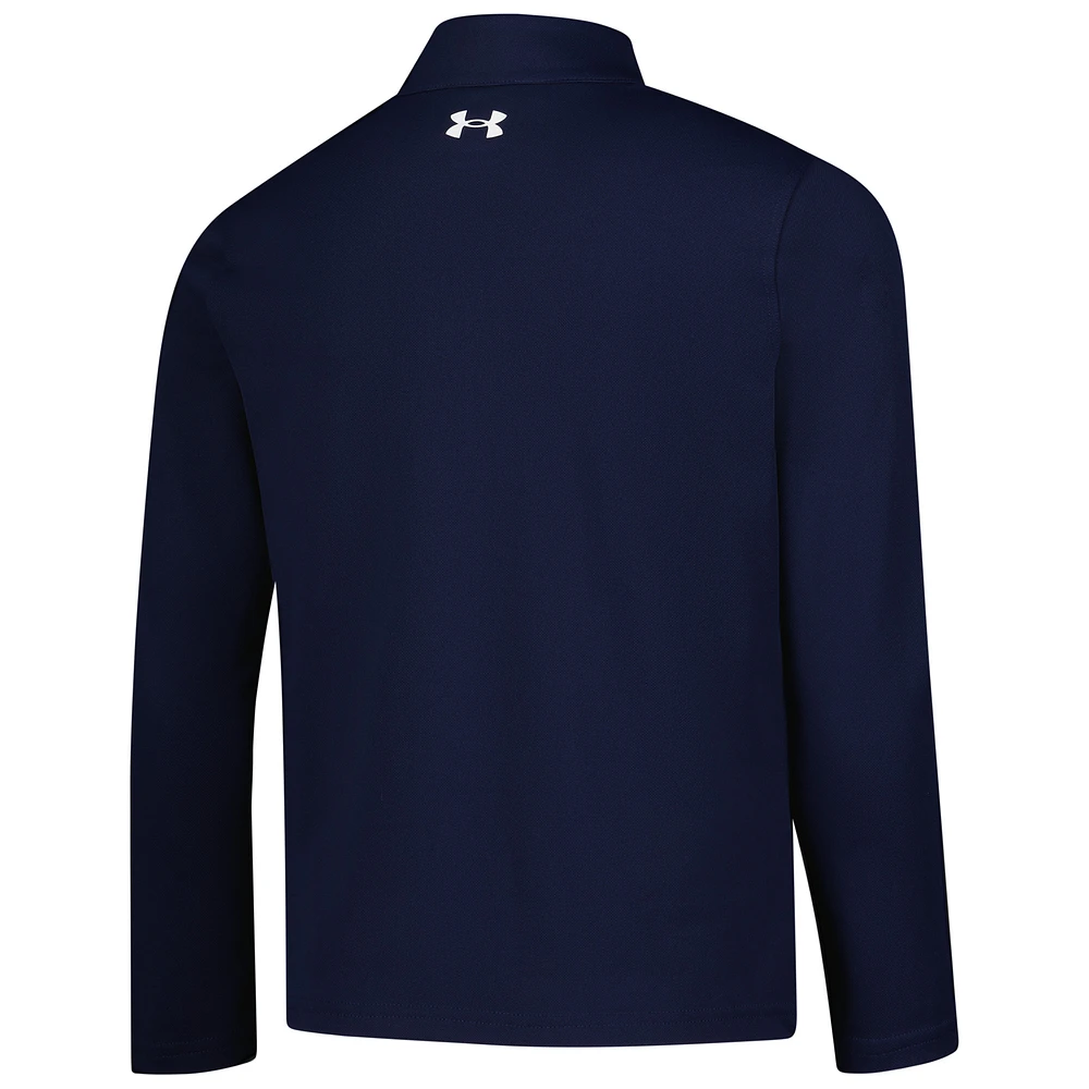 Boy's Youth Under Armour  Navy THE PLAYERS Pique Half-Zip Pullover