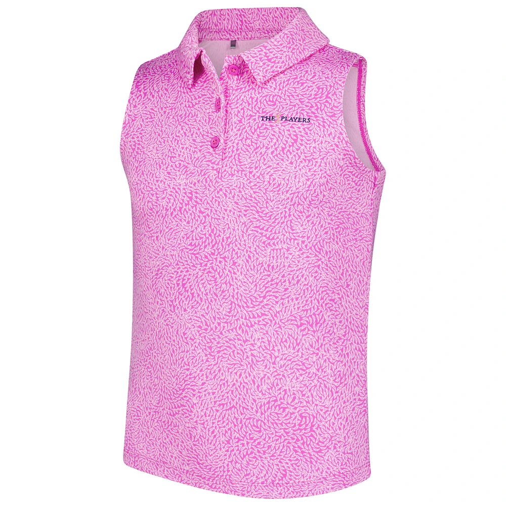 Polo sans manches rose à imprimé Blade pour fille Under Armour THE PLAYERS