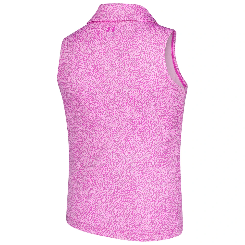 Polo sans manches rose à imprimé Blade pour fille Under Armour THE PLAYERS
