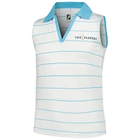 Girls Youth FootJoy White THE PLAYERS ProDry Sleeveless V-Neck Polo