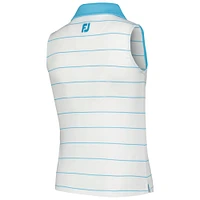 Girls Youth FootJoy White THE PLAYERS ProDry Sleeveless V-Neck Polo