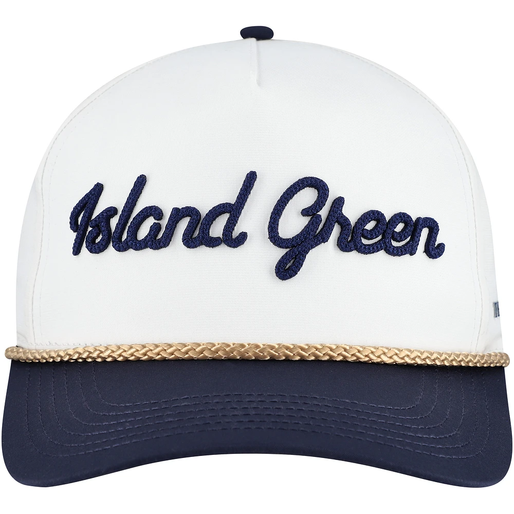 Men's Barstool Golf  White THE PLAYERS Island Green Rope Adjustable Hat