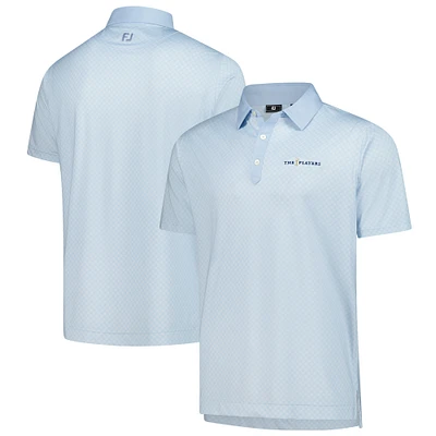 Men's FootJoy  Light Blue THE PLAYERS ProDry Checker Print Lisle Polo
