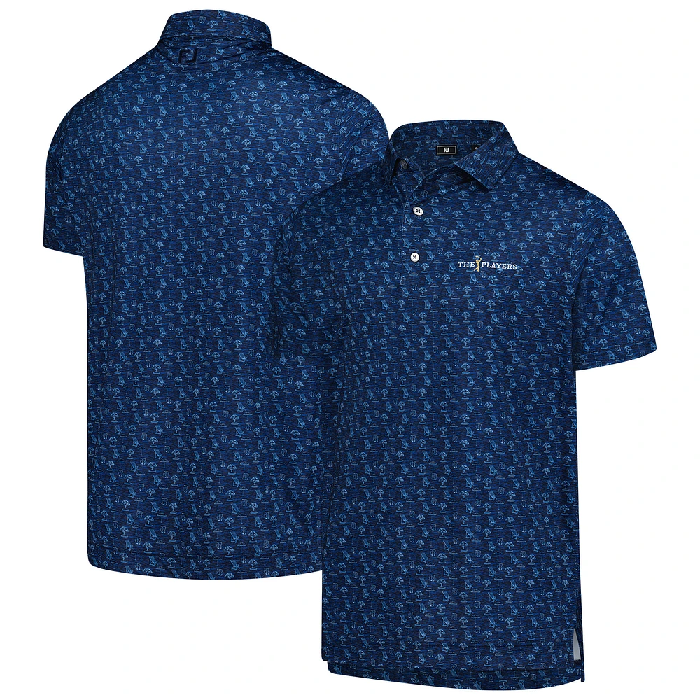 Polo bleu marine FootJoy THE PLAYERS ProDry à imprimé intégral pour homme