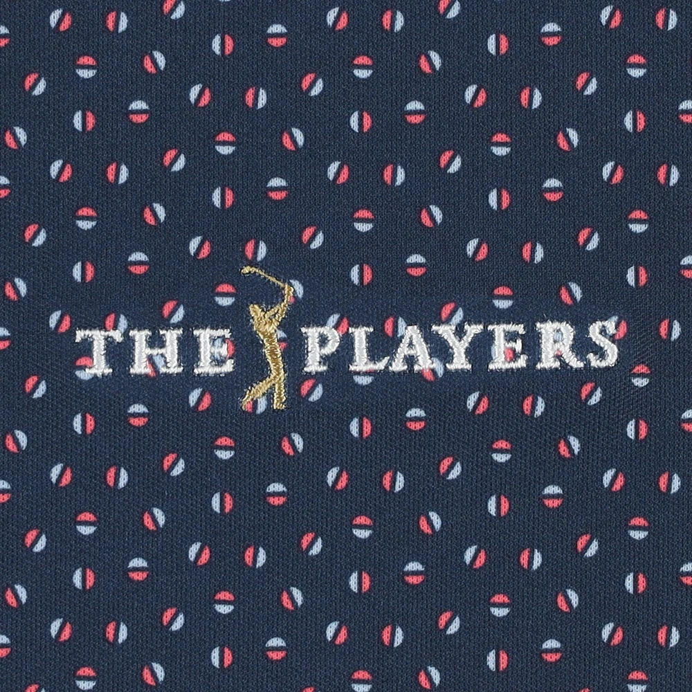 Men's FootJoy  Navy THE PLAYERS ProDry Bounce Print Stretch Pique Polo